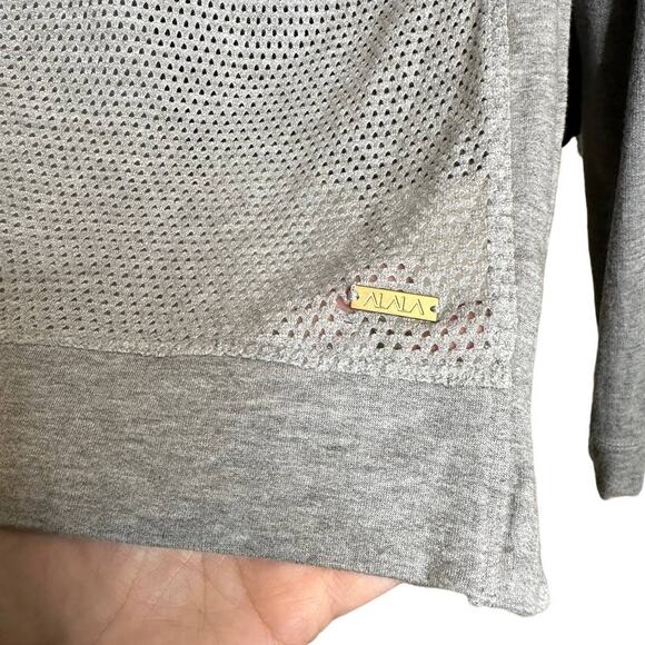Alala gray long sleeves back mesh like detail athletic top size M - Picture 4 of 13